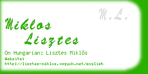 miklos lisztes business card
