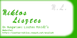 miklos lisztes business card